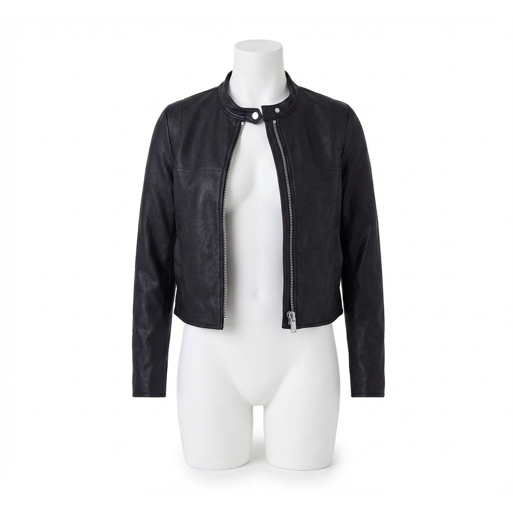 NEW SPANX leather-like moto jacket in black
